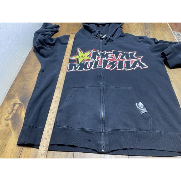 Y2K Metal Mulisha Rockstar Energy Drink Black Hoodie Size XL - Picture 12 of 14